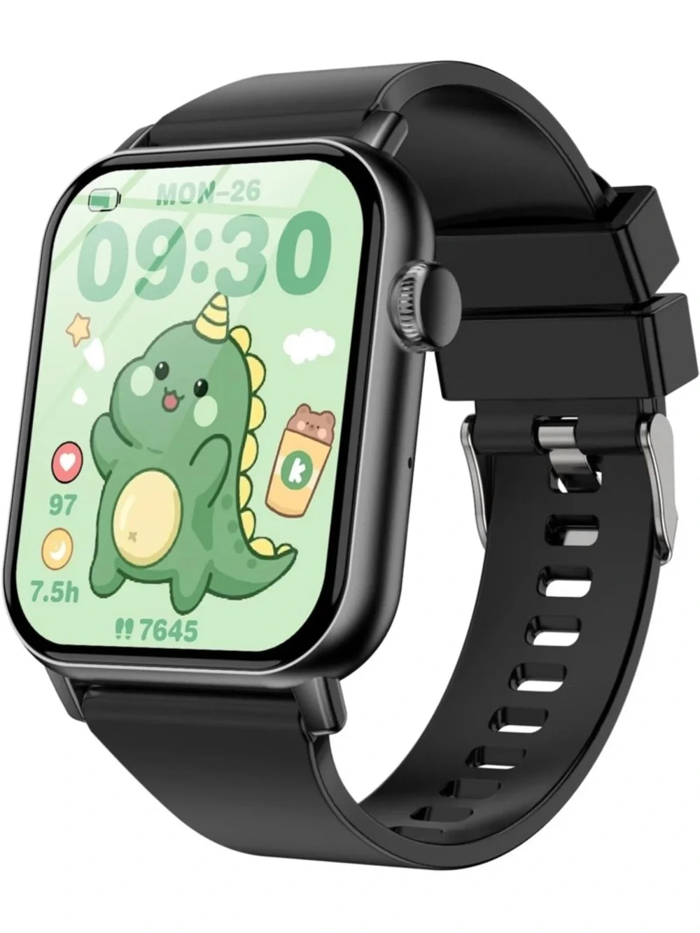 Kids Smartwatch with 9 Educational Puzzle Games & Activity Tracking Black